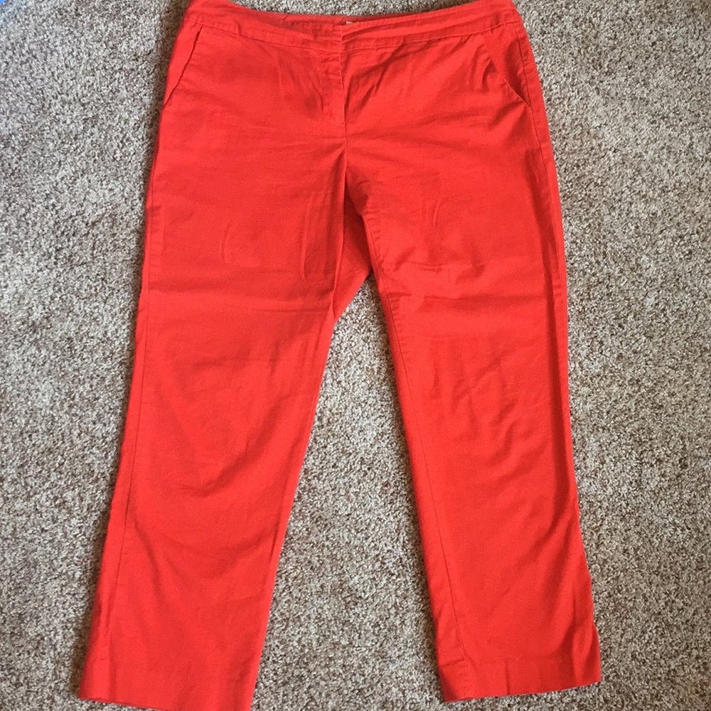 Red orange ankle pants